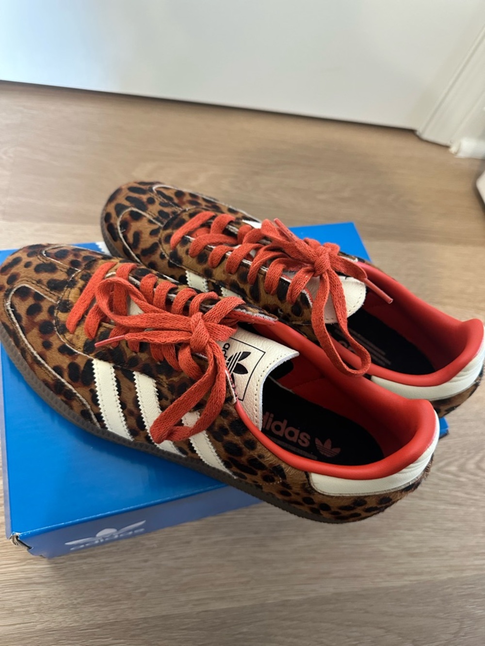 Adidas Women’s Samba OG in Leopard with Red Laces - Picture 2 of 6